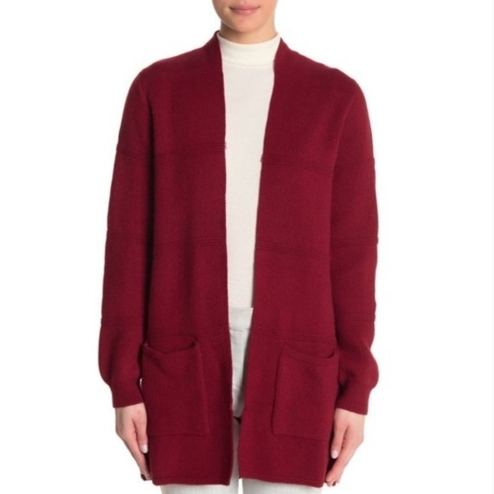 NEW Joseph A Open Cardigan Sweater Cranberry Red